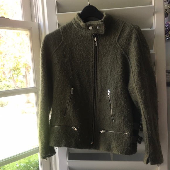 zara green teddy coat